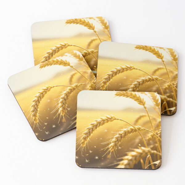 Item preview, Golden wheat field glowing under warm sunlight with sparkling dust and gentle summer breeze movement designed and sold by Mimoshi ⭐⭐⭐⭐⭐.
