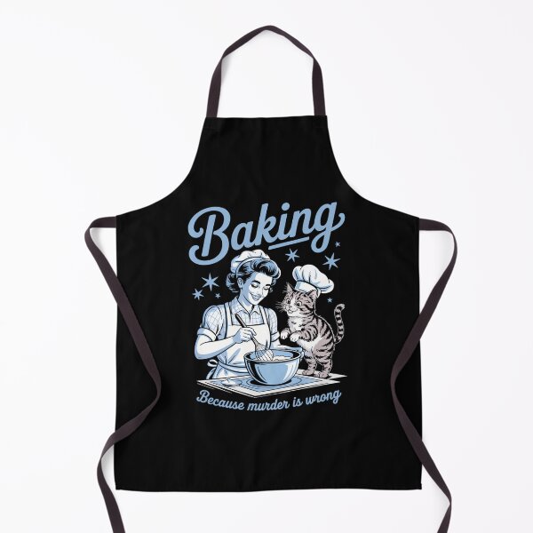 Item preview, Baking Because Murder Is Wrong Funny Baking With Cat designed and sold by DoorwayThreads.