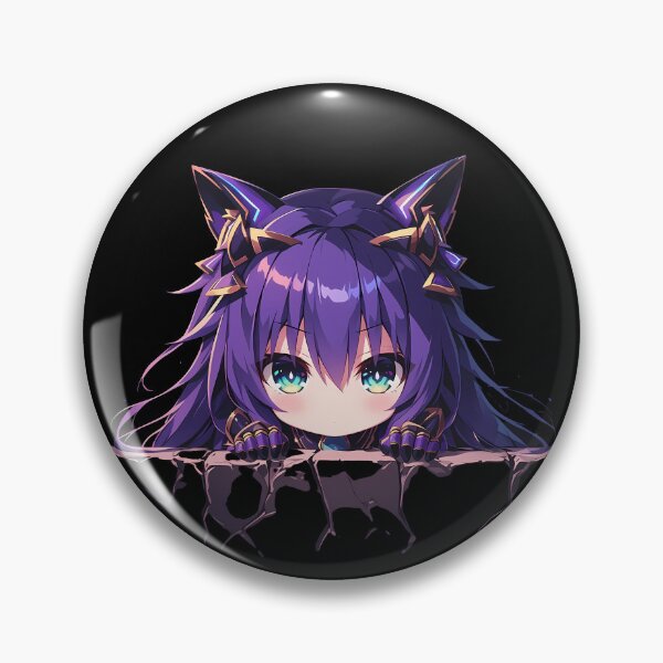 Item preview, Tohka Yatogami Date A Live Anime Chibi Kawaii Peeking Purple Hair designed and sold by TorbenKuhano.