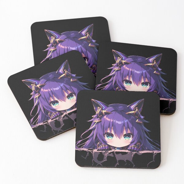 Item preview, Tohka Yatogami Date A Live Anime Chibi Kawaii Peeking Purple Hair designed and sold by TorbenKuhano.