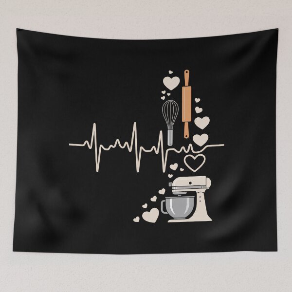 Item preview, Baking Heartbeat Baker Pastry Chef designed and sold by DoorwayThreads.