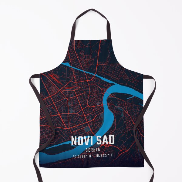 Item preview, Novi Sad Red & Blue Minimalist Map designed and sold by HomeLivingCo.