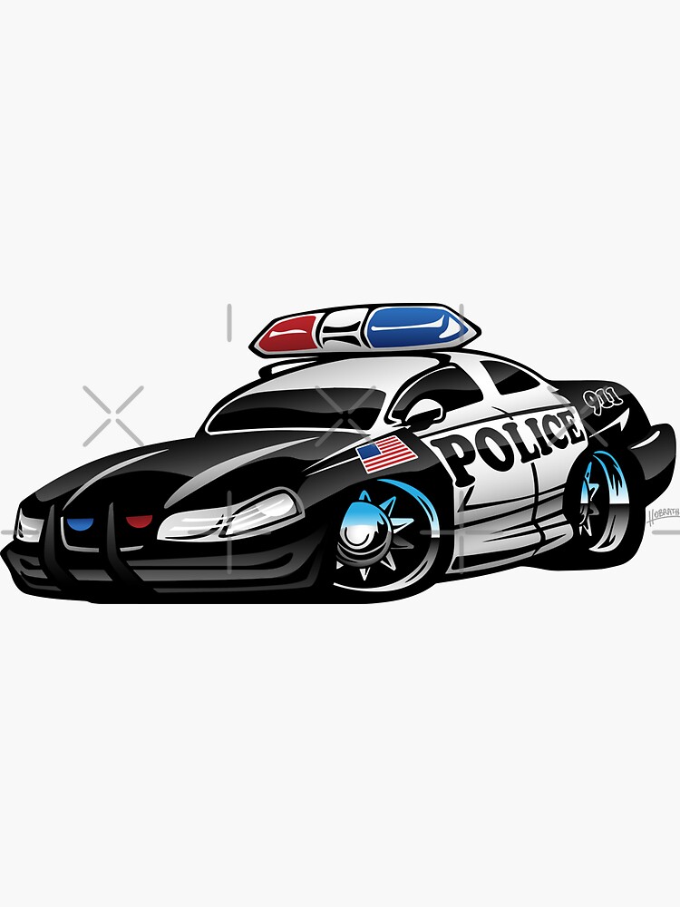 Police Muscle Car Cartoon by hobrath