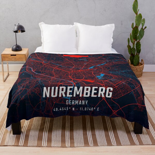 Item preview, Nuremberg Red & Blue Minimalist Map designed and sold by HomeLivingCo.