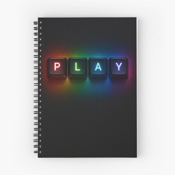 Item preview, PLAY Notebook – Rainbow Backlit Gamer Design designed and sold by Geek-Girl-Art.