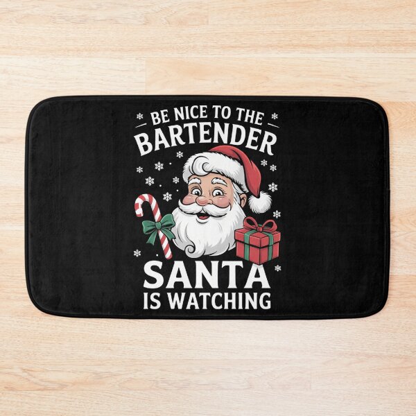 Item preview, Bartender Santa Christmas Xmas designed and sold by WalshDrawnLaugh.