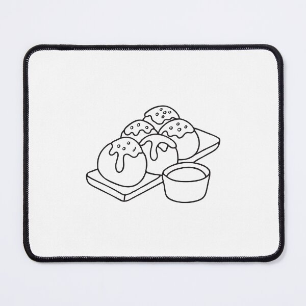 Item preview, A takoyaki beside a dipping sauce cup on a table designed and sold by rasagamastore.