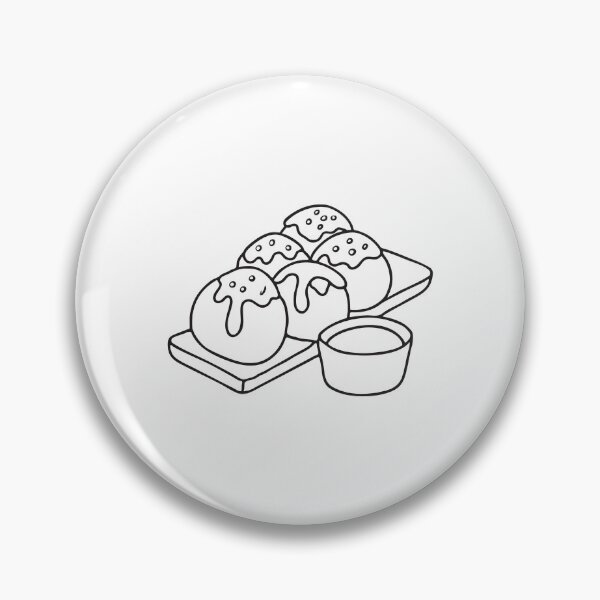Item preview, A takoyaki beside a dipping sauce cup on a table designed and sold by rasagamastore.