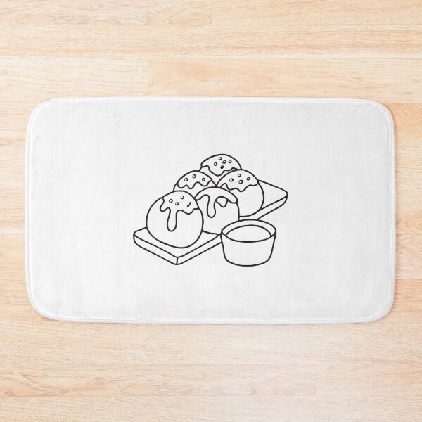 Item preview, A takoyaki beside a dipping sauce cup on a table designed and sold by rasagamastore.