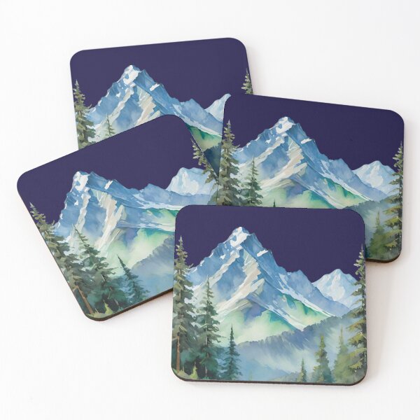 Item preview, Analog x AI Fusion Mountain Landscape – Watercolor Geometric Nature Art Print designed and sold by layqaas.
