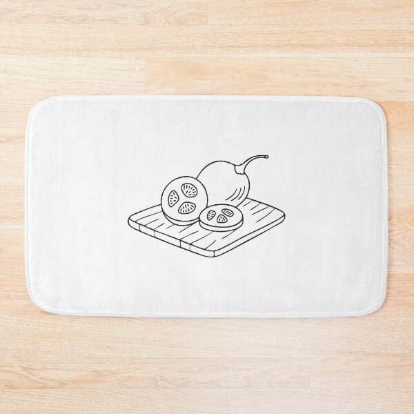 Item preview, A tamarillo sliced on a wooden cutting board in the kitchen designed and sold by rasagamastore.