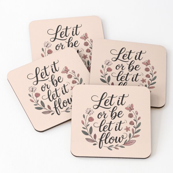 Item preview, Let It Be or Let It Flow – Cute Feminine Aesthetic positvie motivational Quote Design with Butterfly, Flower & Heart designed and sold by MarJul.