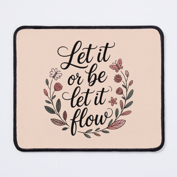 Item preview, Let It Be or Let It Flow – Cute Feminine Aesthetic positvie motivational Quote Design with Butterfly, Flower & Heart designed and sold by MarJul.