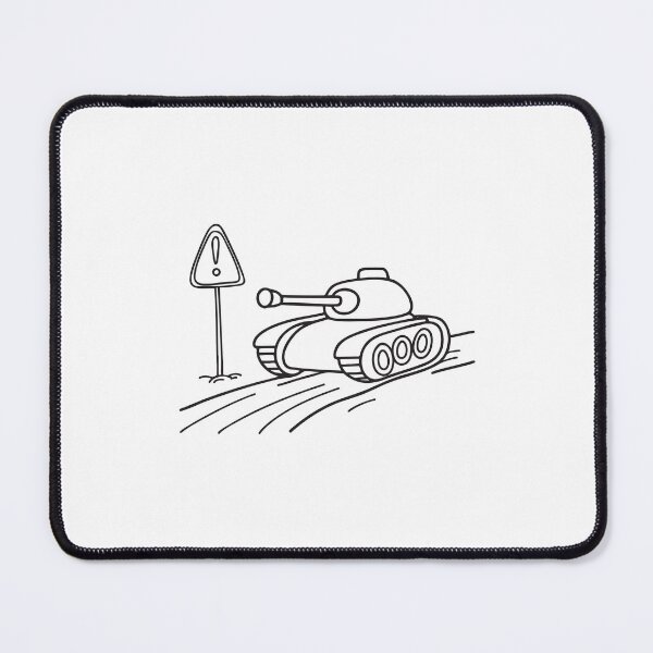 Item preview, A tank moving past road with exclamation sign on a dusty trail designed and sold by rasagamastore.
