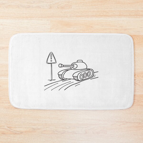 Item preview, A tank moving past road with exclamation sign on a dusty trail designed and sold by rasagamastore.