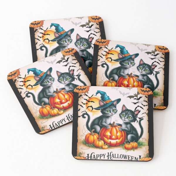 Item preview, Happy halloween - cats and pumpkins  designed and sold by Palmtree94.