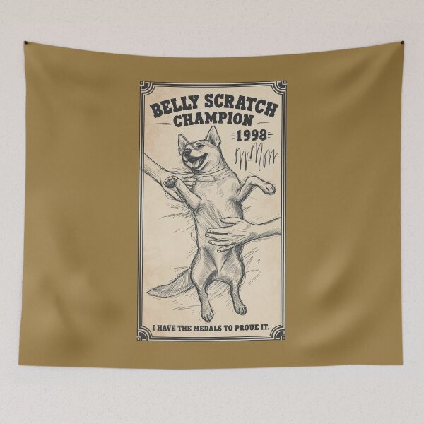Item preview, Belly scratch champion designed and sold by Pastel & Neon art store.