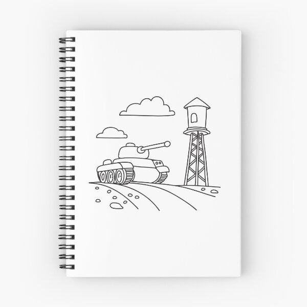 Item preview, A tank passing a watchtower on a gravel road designed and sold by rasagamastore.