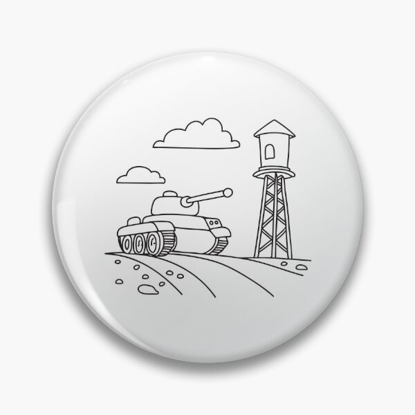 Item preview, A tank passing a watchtower on a gravel road designed and sold by rasagamastore.