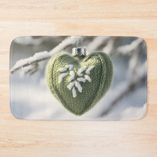 Item preview, Green Knitted Heart Bauble designed and sold by CalmnessbyChoice.