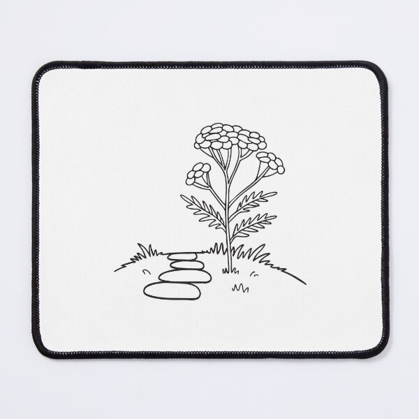 Item preview, A tansy blooming near a stone path in a backyard designed and sold by rasagamastore.