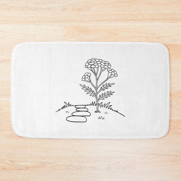 Item preview, A tansy blooming near a stone path in a backyard designed and sold by rasagamastore.