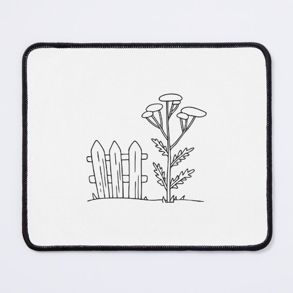 Item preview, A tansy growing beside a wooden fence in a garden designed and sold by rasagamastore.