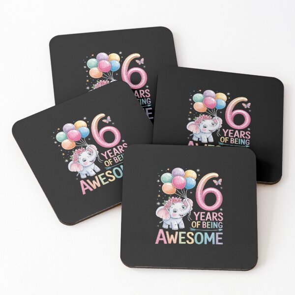 Item preview, Kids 6 Years Of Being Awesome Cute Elephant 6th Birthday Girl  designed and sold by dainegilbert.