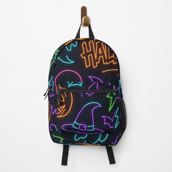 Item preview, Neon Halloween Pattern Ghosts Pumpkins Bats designed and sold by graphicnew.
