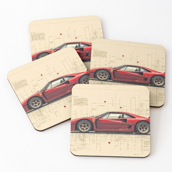 Item preview, Ferrari F40 Vintage Design Drawing designed and sold by willhuman182.