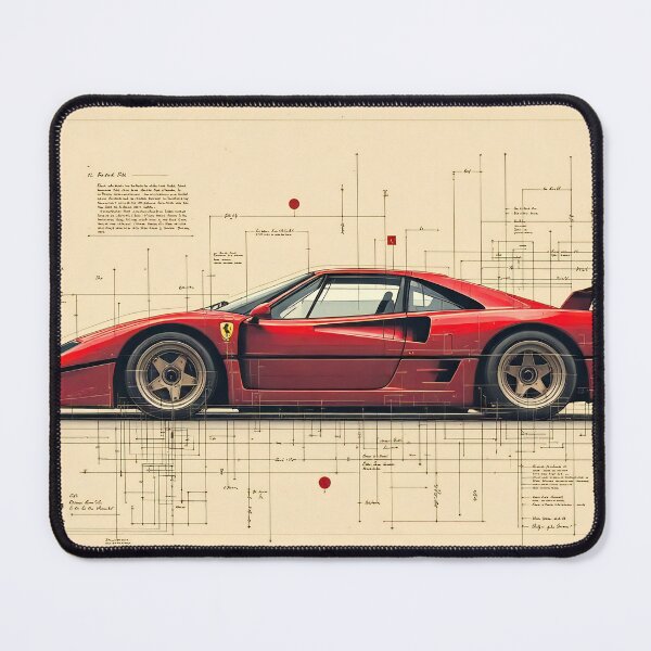 Item preview, Ferrari F40 Vintage Design Drawing designed and sold by willhuman182.