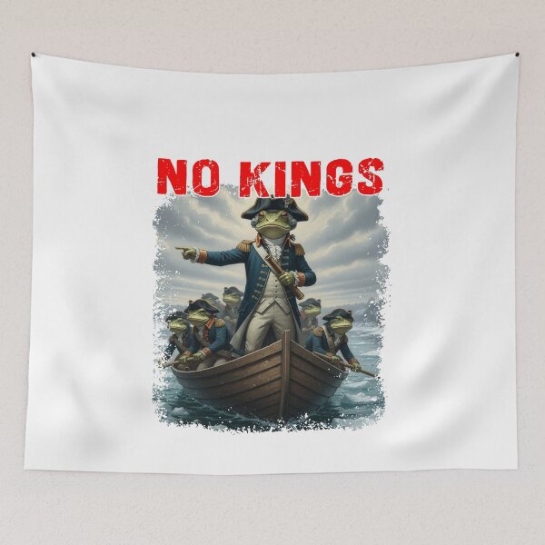 Item preview, No Kings Revolutionary Frog Army in Boat designed and sold by margamPagenberg.