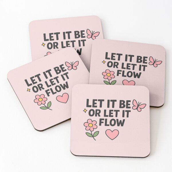 Item preview, Let It Be or Let It Flow – Cute Feminine Aesthetic positive motivational Quote Design with Butterfly, Flower & Heart designed and sold by MarJul.