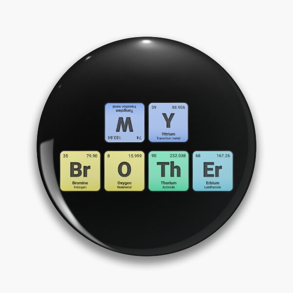 Artikelvorschau, Mein Bruder, Periodensystemelemente, personalisiertes Chemiedesign, Wissenschaftsgeschenk für Nerds & Studenten entworfen und verkauft von chipmuckdesignn.