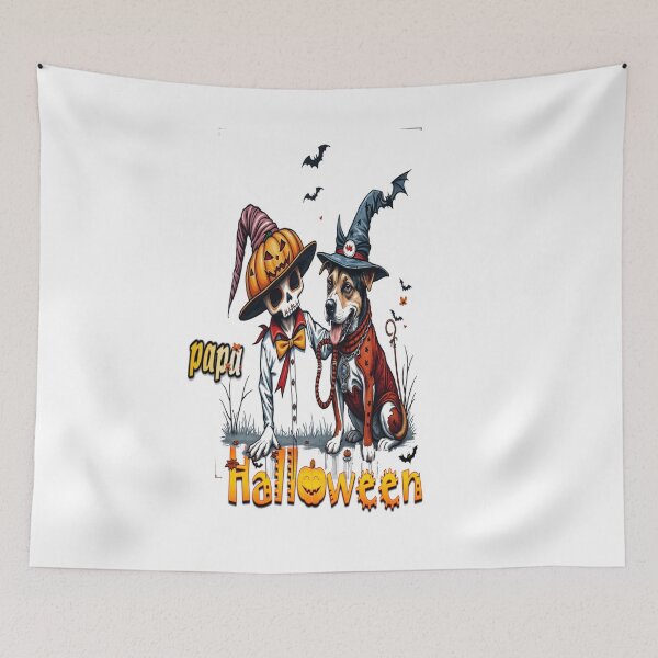 Item preview, papa halloween and dog  graffiti art funny Happy cool family hip hop wken Professional design designed and sold by atomsama.