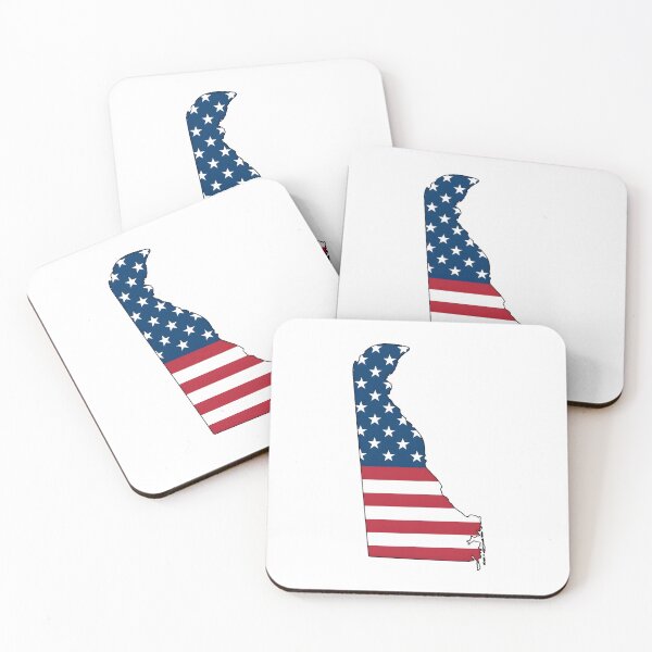 Item preview, Delaware USA Flag Silhouette – Stars and Stripes State Outline designed and sold by Paper Drip.