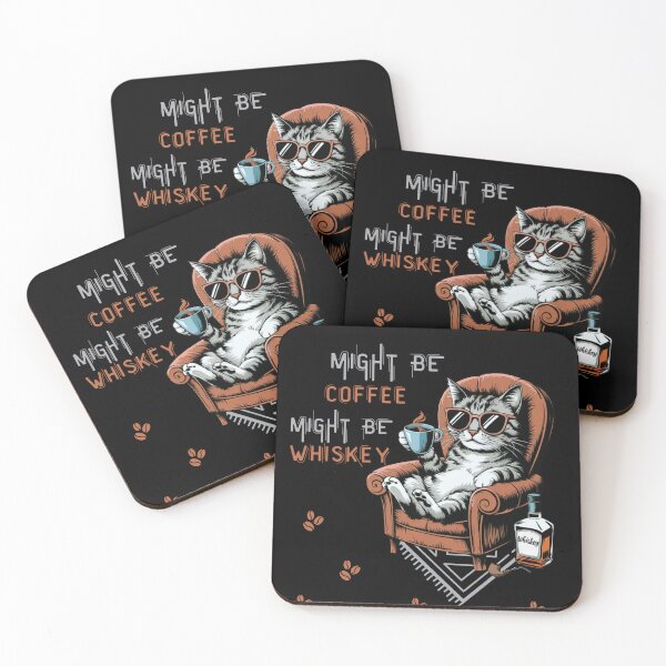 Item preview, Might Be Coffee Might Be Whiskey Funny Cat designed and sold by ketkacreations.