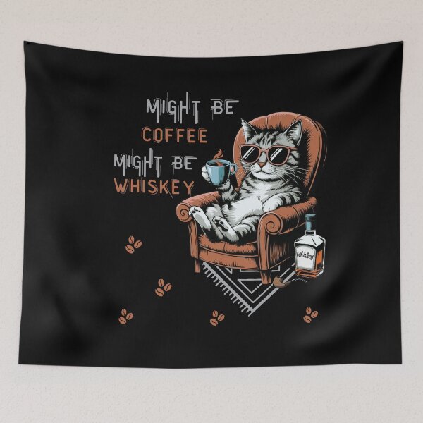 Item preview, Might Be Coffee Might Be Whiskey Funny Cat designed and sold by ketkacreations.