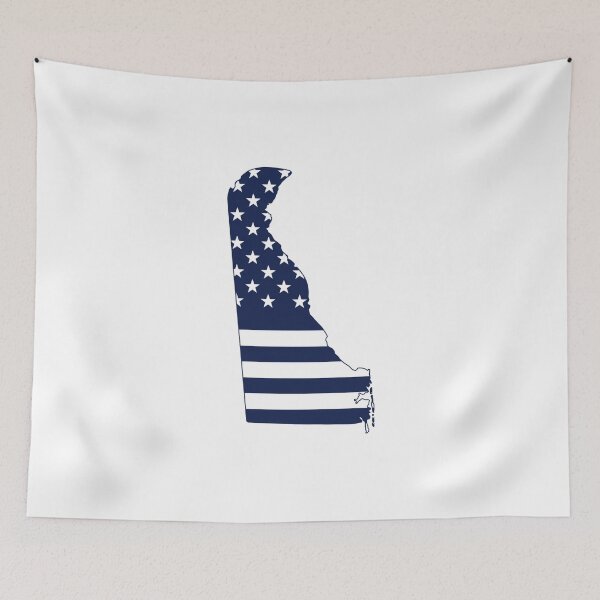 Item preview, Delaware USA Flag Silhouette – Stars and Stripes State Outline designed and sold by Paper Drip.