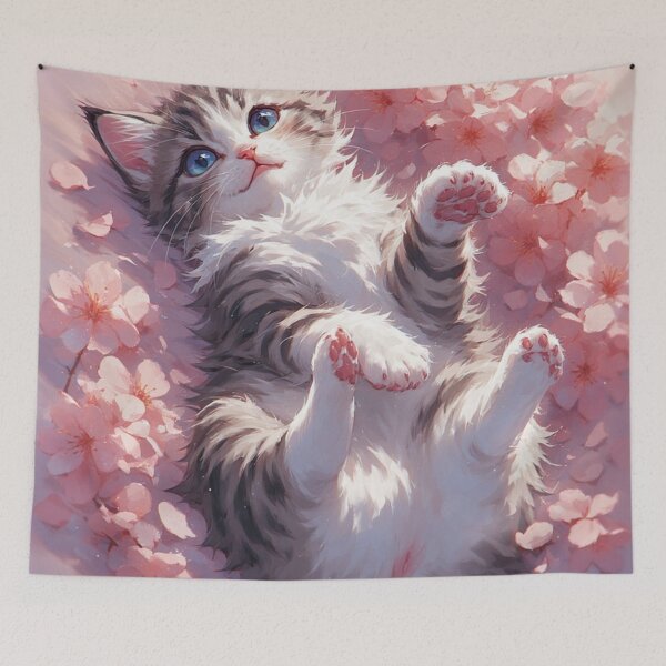 Item preview, kitten laying on her back while playing #5 designed and sold by Kirollos9.