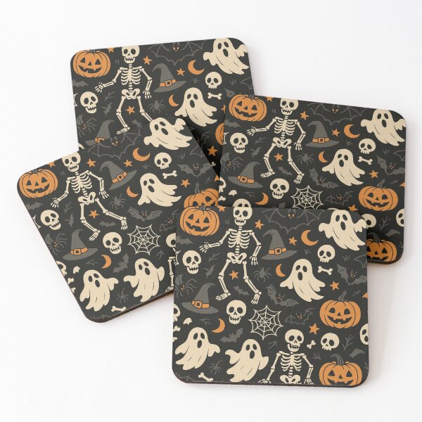 Item preview, Vintage Halloween Pattern Ghosts Skulls Pumpkins designed and sold by graphicnew.