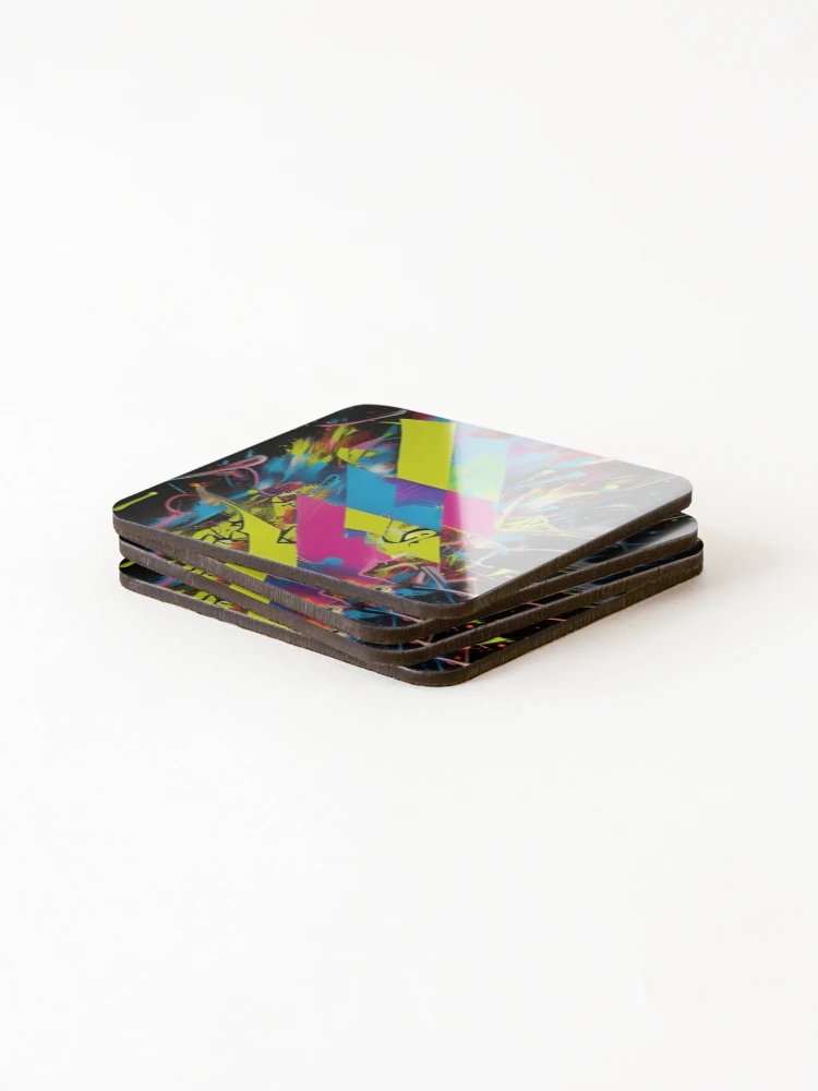 Thumbnail 4 of 5, Coasters (Set of 4), Multicolor Bars designed and sold by RAISC.