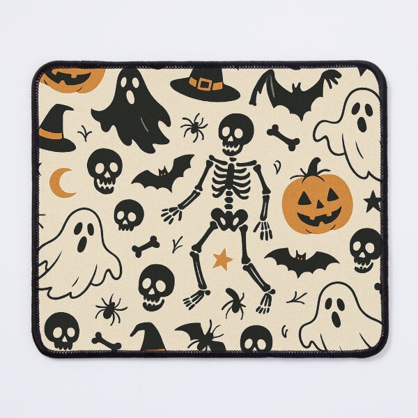 Item preview, Cute Halloween Pattern Ghosts Pumpkins Skeletons designed and sold by graphicnew.