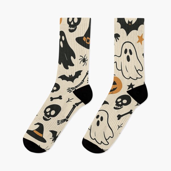 Item preview, Cute Halloween Pattern Ghosts Pumpkins Skeletons designed and sold by graphicnew.