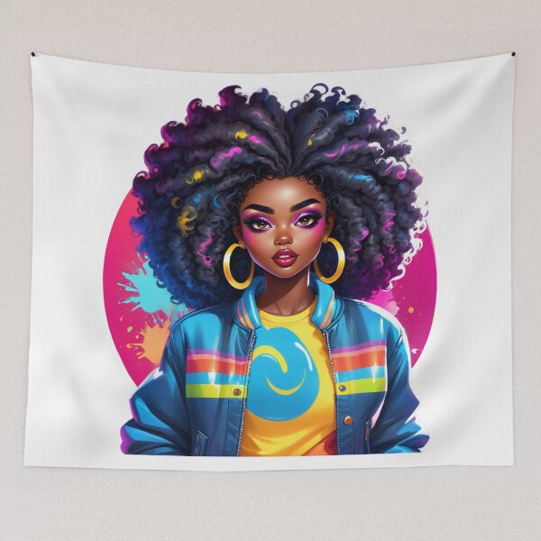 Item preview, Color Splash Queen – Vibrant Afro Street Fashion designed and sold by Lulunza.