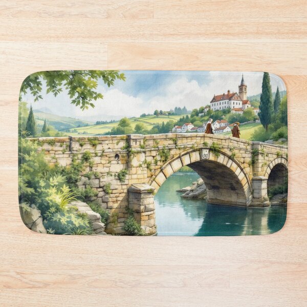 Item preview, Crossing a bridge on the Way of Saint James designed and sold by jefboutique6150.