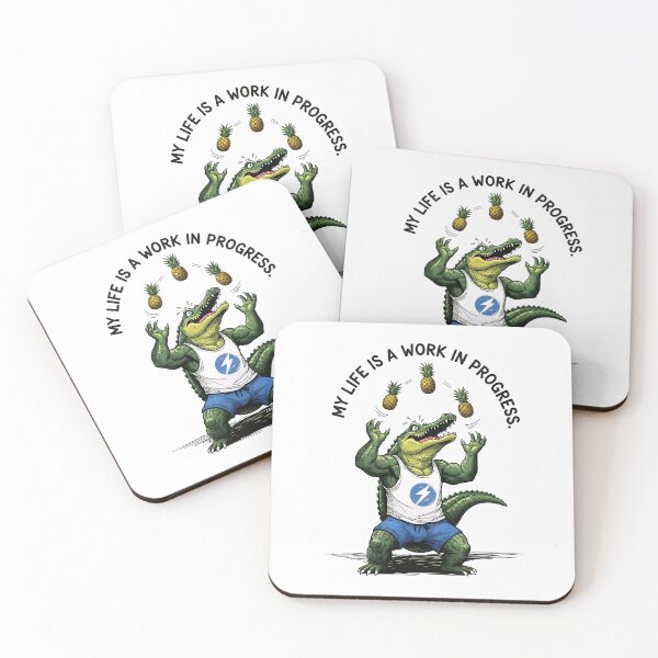 Item preview, "My Life Is a Work in Progress" Juggling Alligator – Gift for Multitaskers designed and sold by Luminari Creations.
