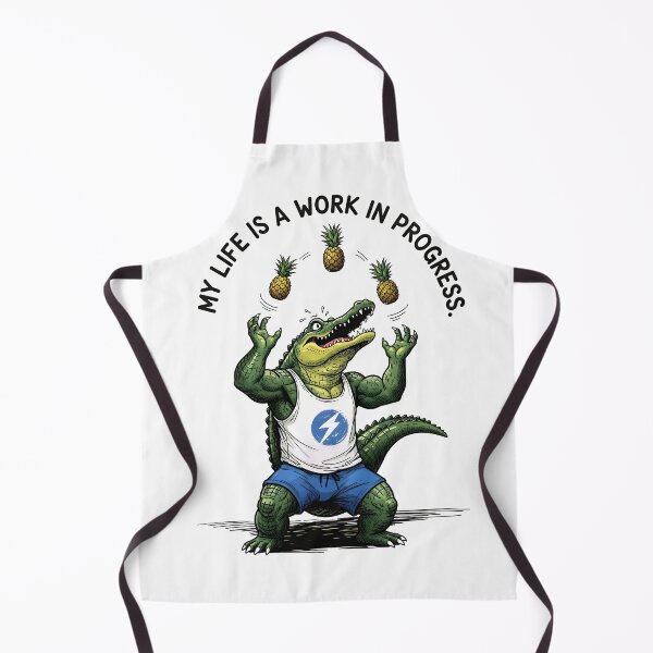 Item preview, "My Life Is a Work in Progress" Juggling Alligator – Gift for Multitaskers designed and sold by Luminari Creations.