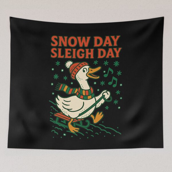 Item preview, Goose Christmas Funny Santa Snow Day Sleigh designed and sold by LuminOrb.