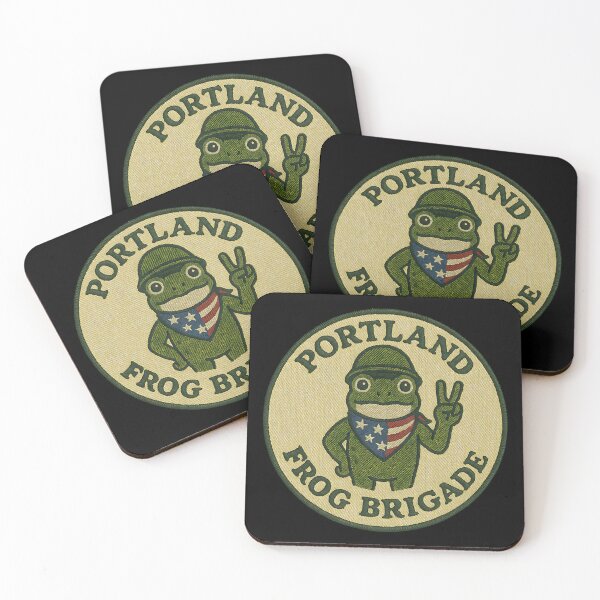 Item preview, Portland Frog Brigade peace frog retro design funny amphibian activism art designed and sold by ArtDesignTp.